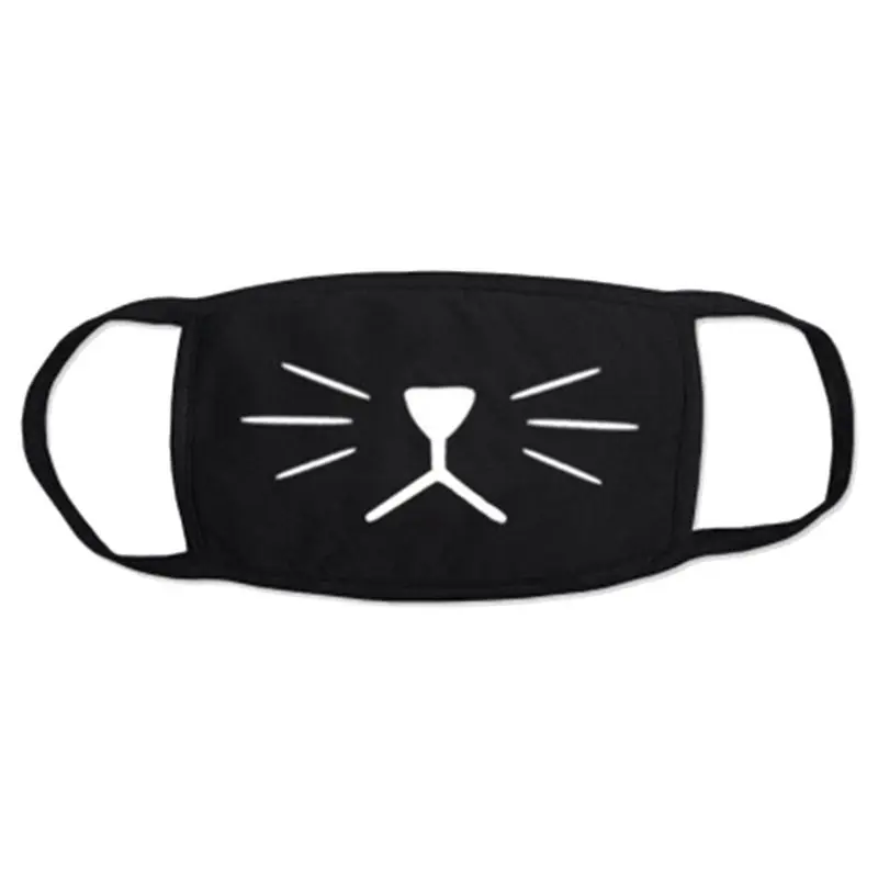 

10Pcs Unisex Cycling Breathable Cotton Face Mask Kawaii Cartoon Cat Expression Pattern Dustproof Windproof Mouth-Muffle