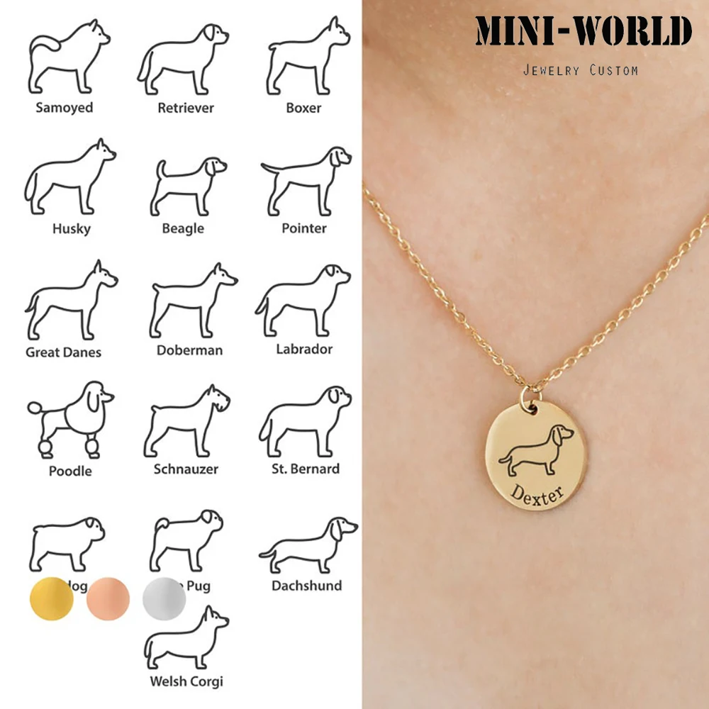 Mini-World Custom Engraved Dog Shape Name Necklace Stainless Steel Round Pendant Cute Pet Dog Accessory Jewelry Memorial Gift
Mini-World Custom Engraved Dog Shape Name Necklace Stainless Steel Round Pendant Cute Pet Dog Accessory Jewelry Memorial Gift