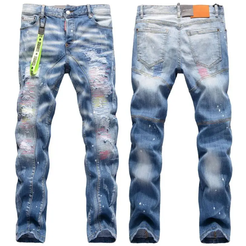 Men Light Blue Denim Jeans Fashion Holes Long Jeans Pants High Quality Male Stretch Casual Jeans Straight Fit Denim Trousers 38
Men Light Blue Denim Jeans Fashion Holes Long Jeans Pants High Quality Male Stretch Casual Jeans Straight Fit Denim Trousers 38