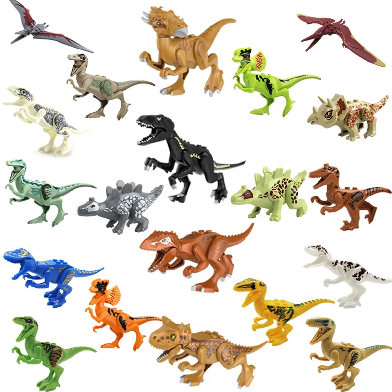 Конструктор мир динозавров юрского периода серия Velociraptor T Rex Triceratops сборные