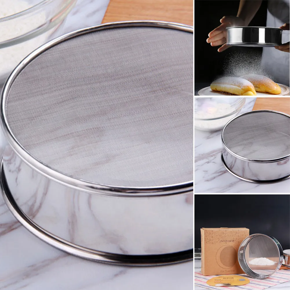 Stainless Steel Fine Mesh Flour Sifter With Hooks Round Polishing Screen Cloth Strainer For Kitchen Baking Tools Easy To Clean
Stainless Steel Fine Mesh Flour Sifter With Hooks Round Polishing Screen Cloth Strainer For Kitchen Baking Tools Easy To Clean
