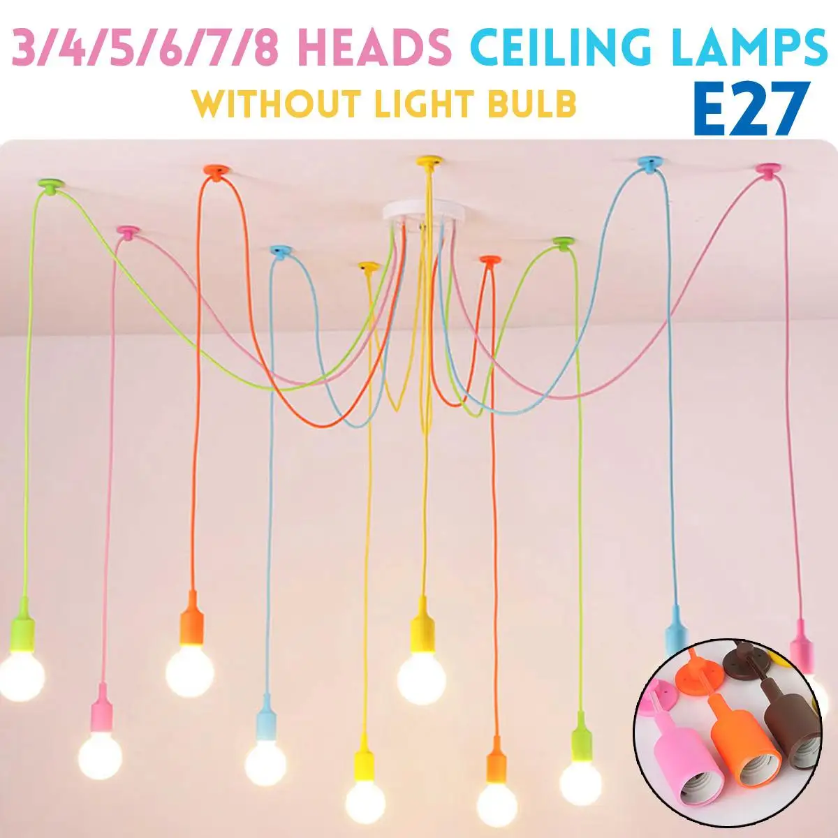 Pendant Lamp Colorful Chandelier Ceiling Light Hanging Spider Lamp Silica Modern Vintage Bar Restaurant Bedrooms Lighting
Pendant Lamp Colorful Chandelier Ceiling Light Hanging Spider Lamp Silica Modern Vintage Bar Restaurant Bedrooms Lighting