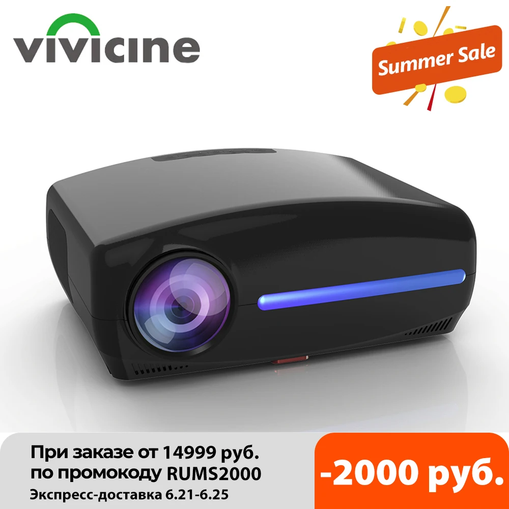Фото VIVICINE S4 Новый светодиодный проектор Android 10 0 WIFI Full HD 1080P 300 дюймов большой экран 3D