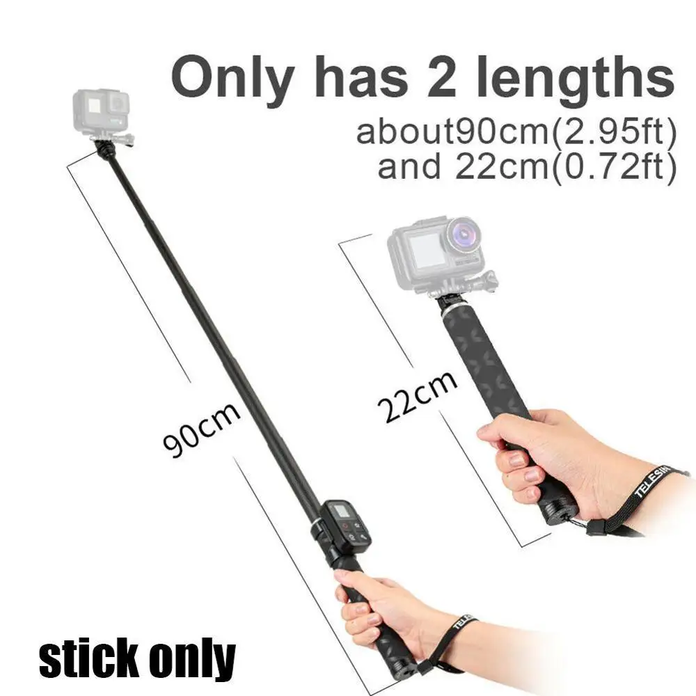 TELESIN 35 inch Carbon Fiber Selfie Stick Tripod Waterproof Pole For GoPro Balck Hero Xiaoyi Accessorie Action Camera 9/8/7 K8O0
TELESIN 35 inch Carbon Fiber Selfie Stick Tripod Waterproof Pole For GoPro Balck Hero Xiaoyi Accessorie Action Camera 9/8/7 K8O0