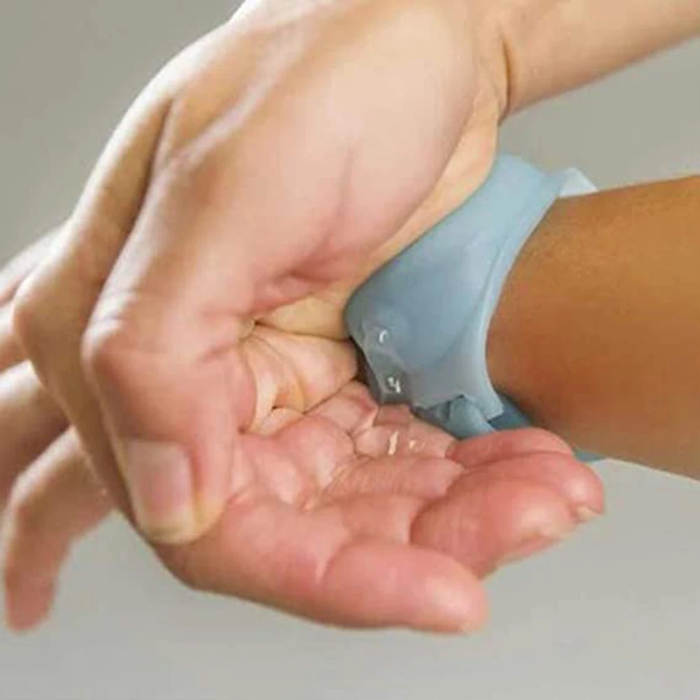 Silicone Bracelet Wrist Band Hand Sanitizer Dispenser Wearable Hand Cleaning Gel Dispenser Kids Watch Strap with Spout Bottle
Silicone Bracelet Wrist Band Hand Sanitizer Dispenser Wearable Hand Cleaning Gel Dispenser Kids Watch Strap with Spout Bottle