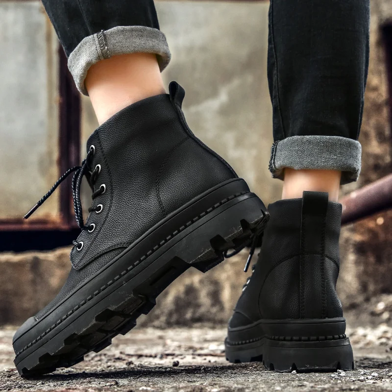 Black Warm Winter Men Boots Leather Ankle Boots Men Winter Work Shoes Men Military Fur Snow Boots for Men Botas
Black Warm Winter Men Boots Leather Ankle Boots Men Winter Work Shoes Men Military Fur Snow Boots for Men Botas