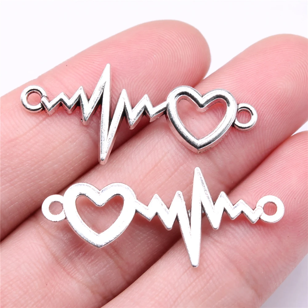 WYSIWYG 10pcs Charms 38x16mm Love Ecg Connector Charms For Jewelry Making Antique Silver Color DIY Jewelry Findings Pendant
WYSIWYG 10pcs Charms 38x16mm Love Ecg Connector Charms For Jewelry Making Antique Silver Color DIY Jewelry Findings Pendant