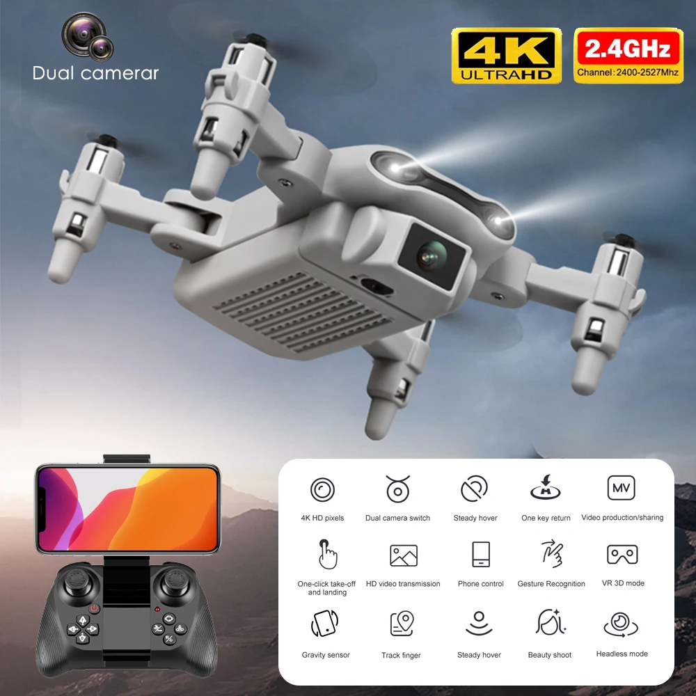 V9 New Mini Drone 4K 1080P Profession HD Camera WiFi Fpv Air Pressure Altitude Hold Gray Foldable Quadcopter RC Dron Toy
V9 New Mini Drone 4K 1080P Profession HD Camera WiFi Fpv Air Pressure Altitude Hold Gray Foldable Quadcopter RC Dron Toy