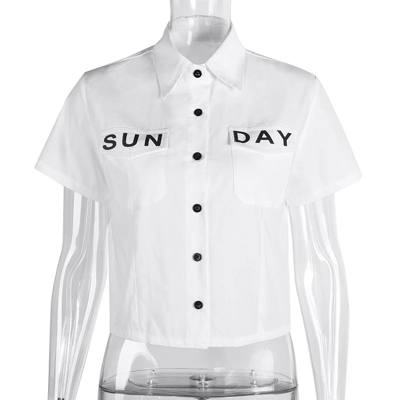 New Women Sexy Short Sleeved Lapel Button Cardigan Party Shirt Navel Crop Tops Streetwear Jogger Blouse Female S
New Women Sexy Short Sleeved Lapel Button Cardigan Party Shirt Navel Crop Tops Streetwear Jogger Blouse Female S