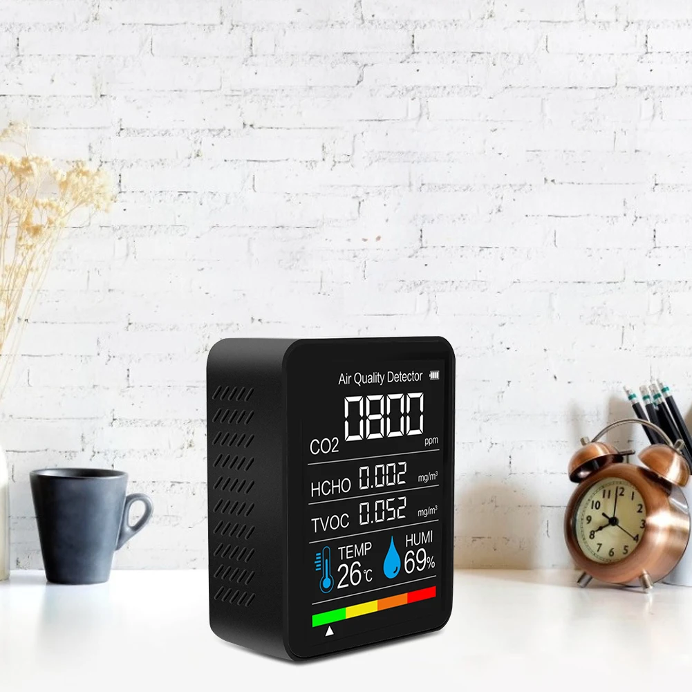 5 in1 Portable Digital Carbon Dioxide USB Charging Multifunctional Air HCHO Detector Gas Analyzer Temperature Humidity Measuring
5 in1 Portable Digital Carbon Dioxide USB Charging Multifunctional Air HCHO Detector Gas Analyzer Temperature Humidity Measuring