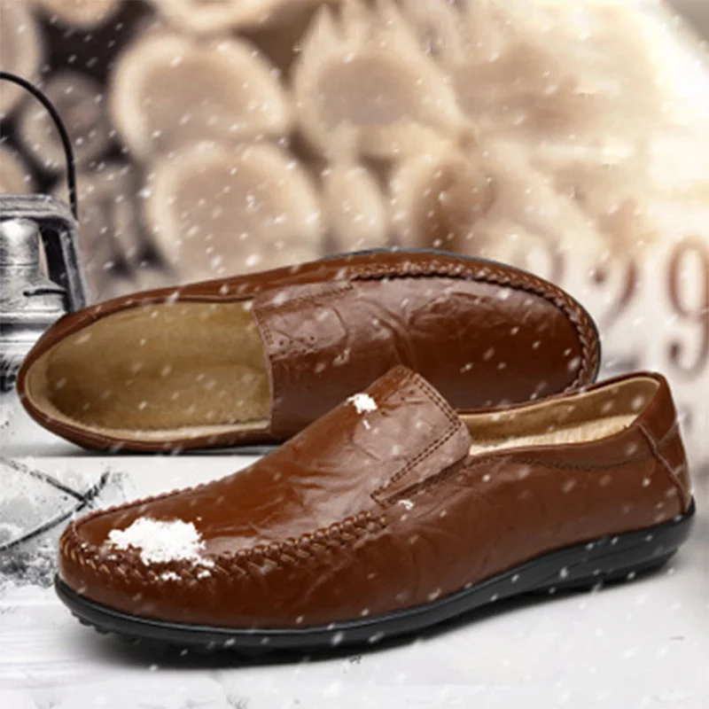 Cowhide Plus Velvet Peas Shoes Men Winter Slip-on Men's Shoes British Casual Shoes Male Large Size 38-45 Soft Driving Lazy Shoe
Cowhide Plus Velvet Peas Shoes Men Winter Slip-on Men's Shoes British Casual Shoes Male Large Size 38-45 Soft Driving Lazy Shoe