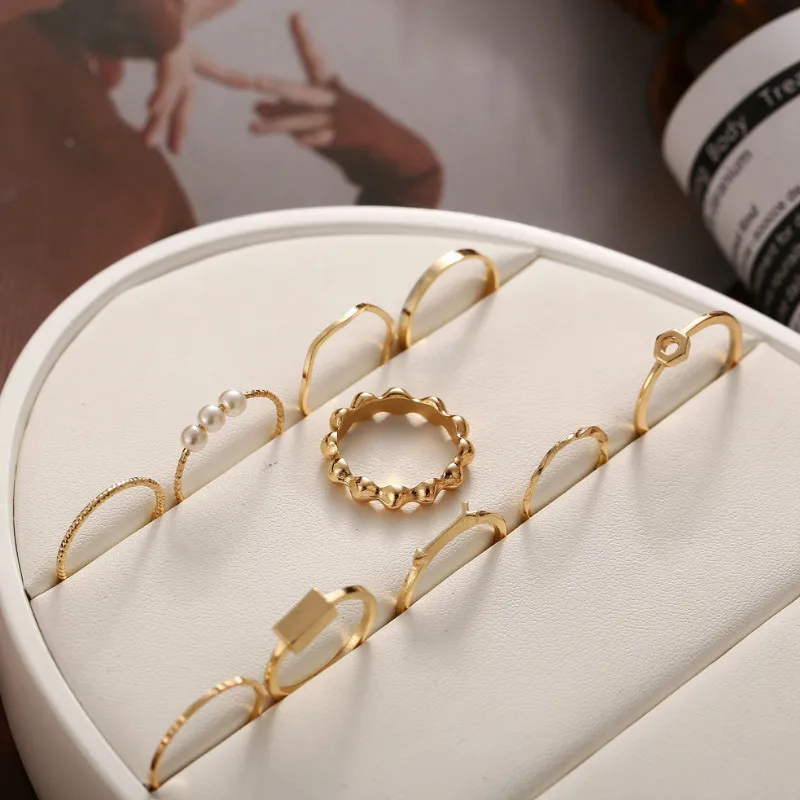 Punk Jewelry Women Ring 10 Pcs/set Alloy Opening Pearl Joint Rings Sets 2021 Fashion Accessories
Punk Jewelry Women Ring 10 Pcs/set Alloy Opening Pearl Joint Rings Sets 2021 Fashion Accessories