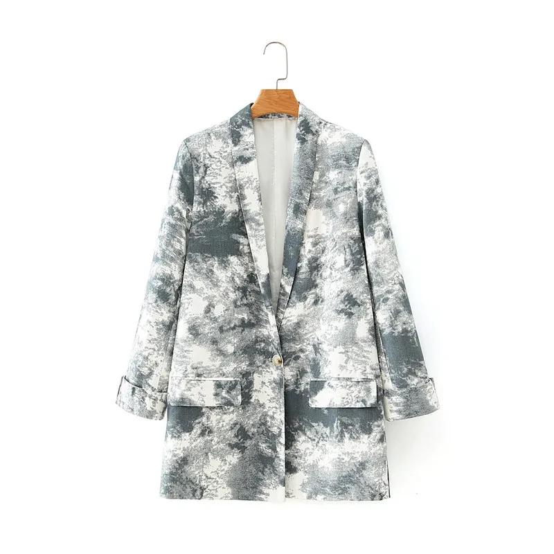 Women Fashion Single Button Tie-dye Print Blazer Coat Vintage Long Sleeve Pockets Female Outerwear Chic Tops
Women Fashion Single Button Tie-dye Print Blazer Coat Vintage Long Sleeve Pockets Female Outerwear Chic Tops