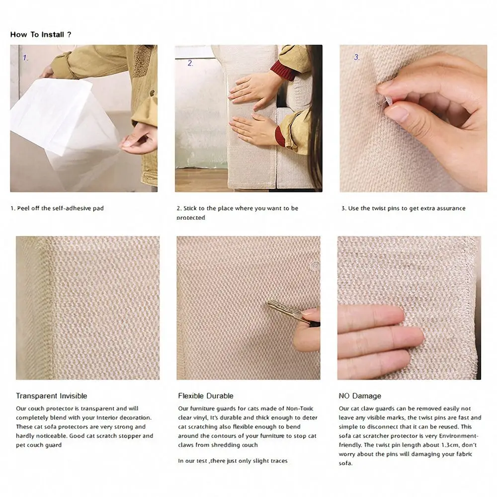 2/4Pcs Cat Sofa Anti-scratch Sticker Self-Adhesive Scratching Guards Furniture Practical Protecting Corner Cover Cat Products
2/4Pcs Cat Sofa Anti-scratch Sticker Self-Adhesive Scratching Guards Furniture Practical Protecting Corner Cover Cat Products