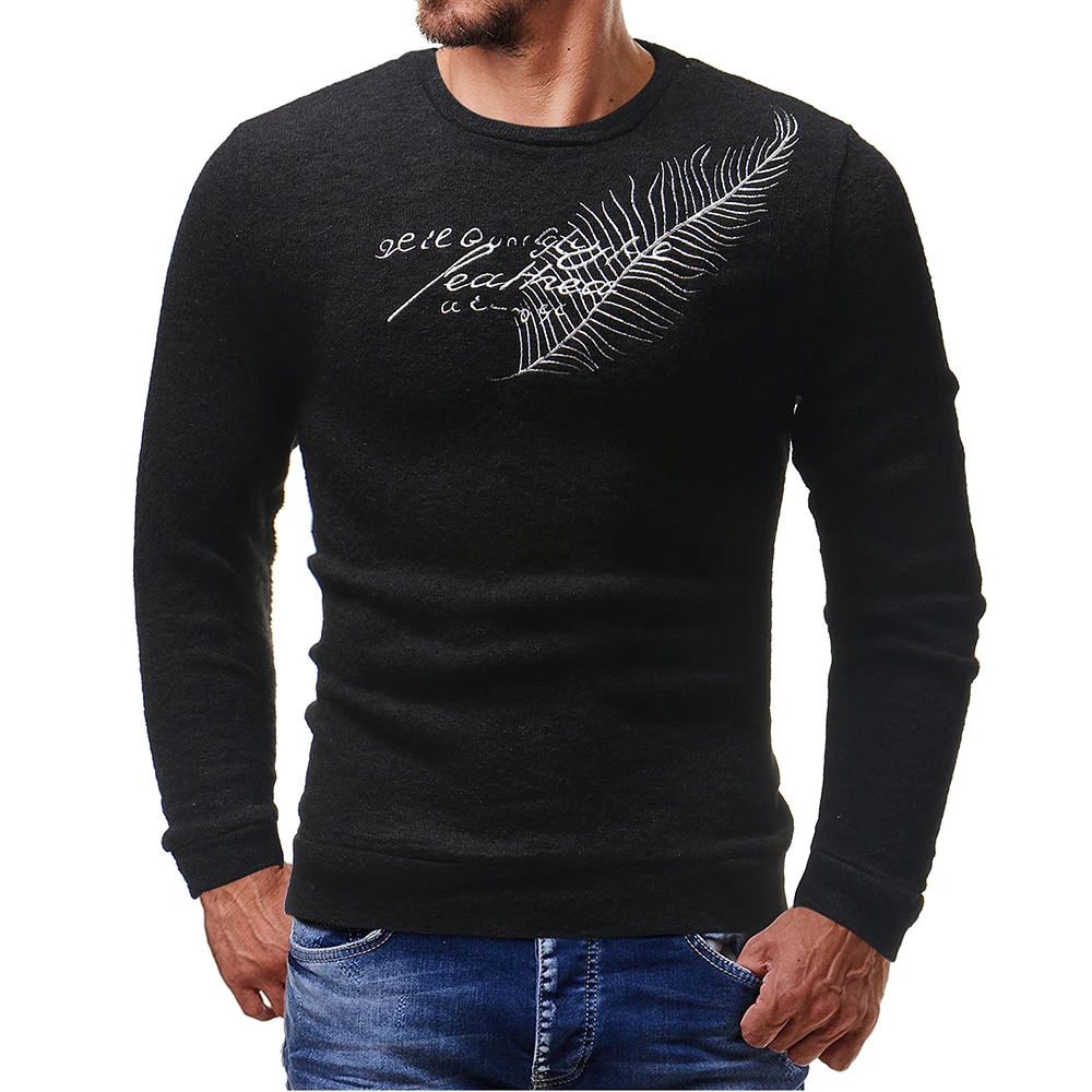 Knitted Leaf Embroidery Sweater Muscle Daily Crew Neck Shirt Fashion Tops Long Sleeve Winter Autumn Mens Clothing 
Knitted Leaf Embroidery Sweater Muscle Daily Crew Neck Shirt Fashion Tops Long Sleeve Winter Autumn Mens Clothing