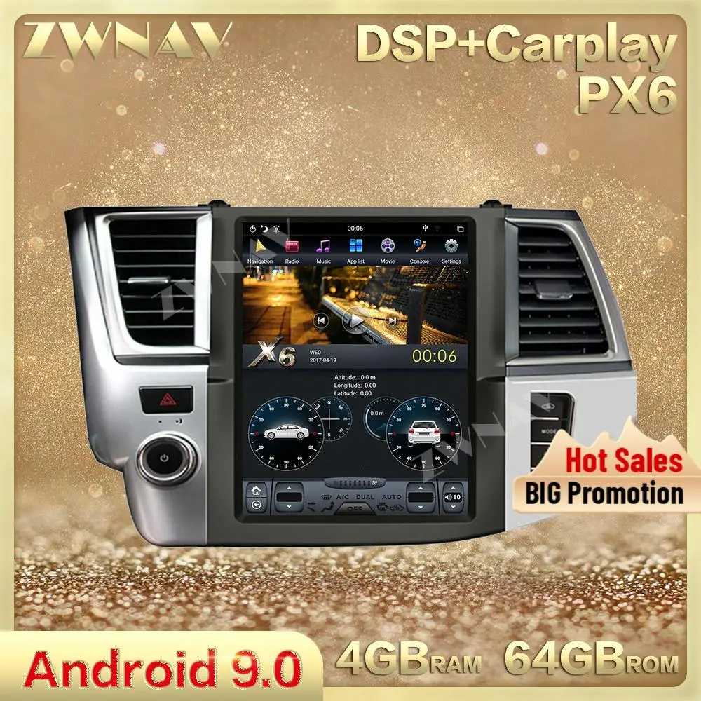 Tesla Style vertical screen Android 9.0 Car multimedia player For Toyota Highlander 2014-2018 gps navi radio stereo BT head unit
Tesla Style vertical screen Android 9.0 Car multimedia player For Toyota Highlander 2014-2018 gps navi radio stereo BT head unit
