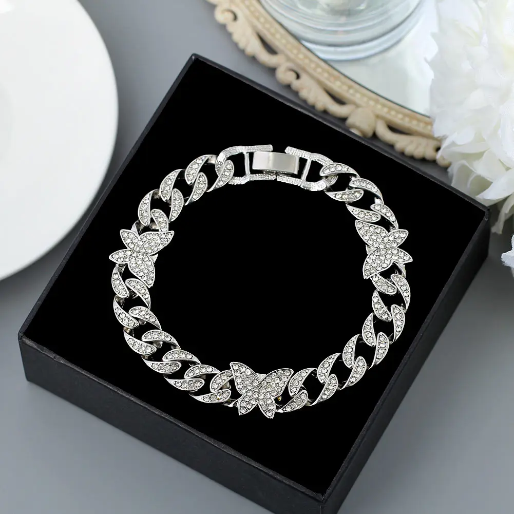 Punk Cuban Link Chain Rhinestone Anklet for Women Gold Silver Color Butterfly Crystal Anklet Bracelet on Leg Foot Jewelry
Punk Cuban Link Chain Rhinestone Anklet for Women Gold Silver Color Butterfly Crystal Anklet Bracelet on Leg Foot Jewelry