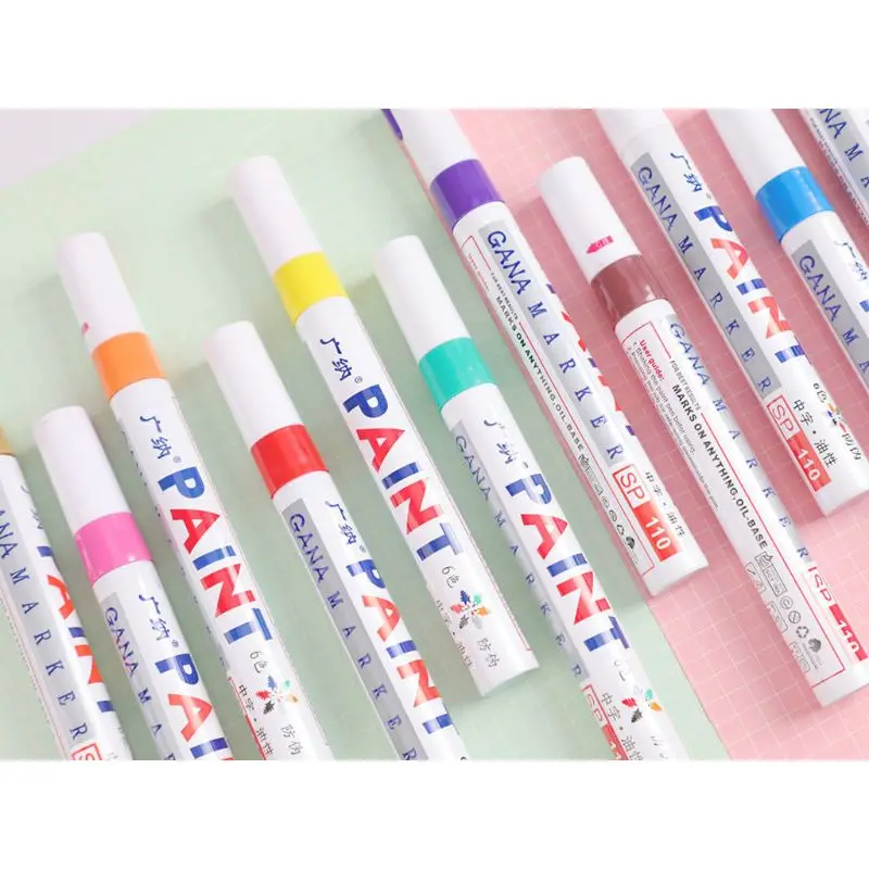 12pcs/lot colorful Waterproof pen Car Tyre Tire Metal Permanent Paint markers Graffiti Oily Marker Pen stationery office
12pcs/lot colorful Waterproof pen Car Tyre Tire Metal Permanent Paint markers Graffiti Oily Marker Pen stationery office