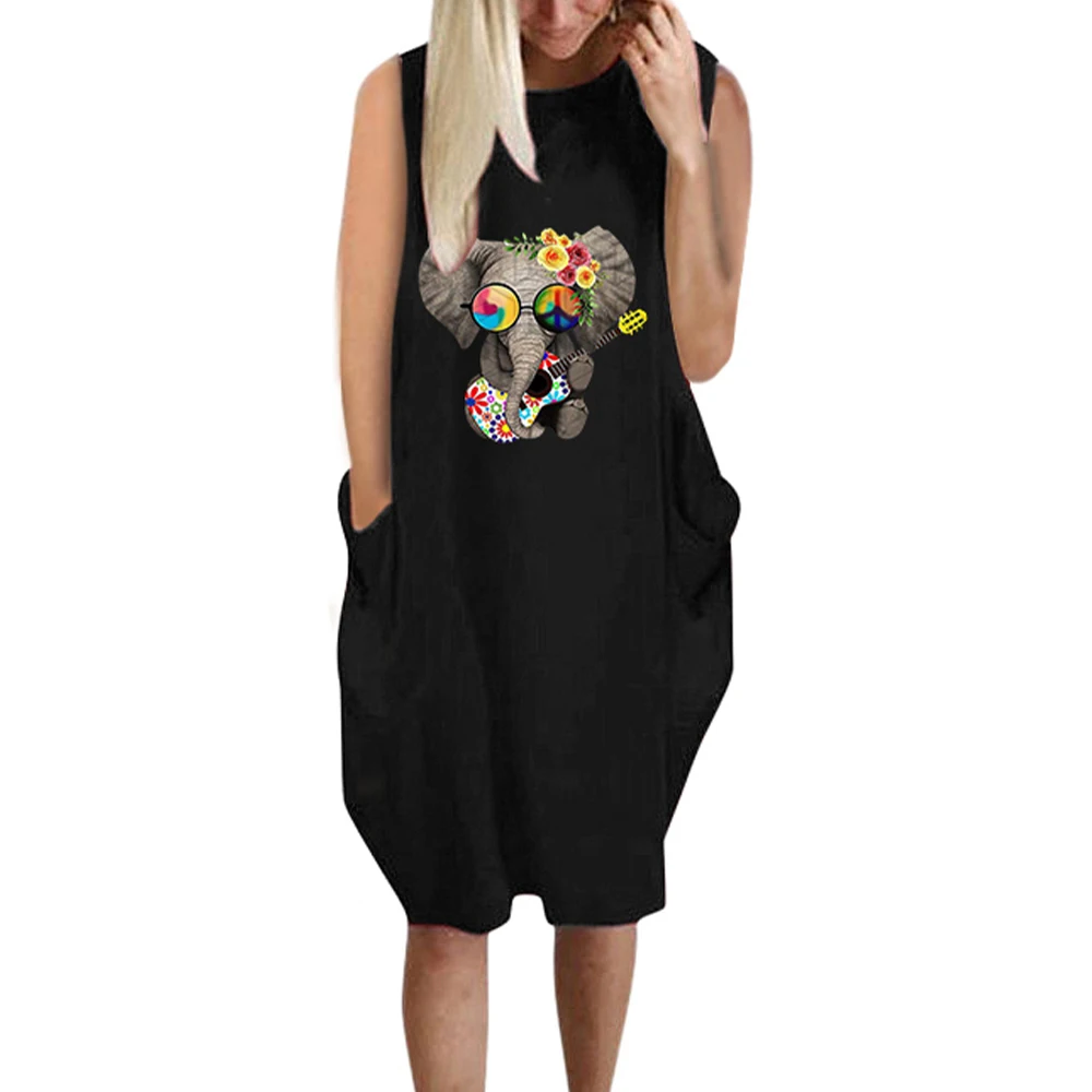 5XL Tank Dress Women Elephant-Printed Sleeveless Knee-length Dresses Baggy Korean Style Casual Loose Female Vestidos
5XL Tank Dress Women Elephant-Printed Sleeveless Knee-length Dresses Baggy Korean Style Casual Loose Female Vestidos