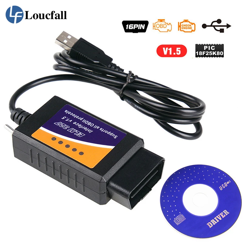ELM327 V1.5 OBD2 Scanner PTT55501 Bluetooth ELM327 Car Diagnostic Tool Scanner CH340+25K80 Chip HS CAN/MS CAN or Android Reader
ELM327 V1.5 OBD2 Scanner PTT55501 Bluetooth ELM327 Car Diagnostic Tool Scanner CH340+25K80 Chip HS CAN/MS CAN or Android Reader