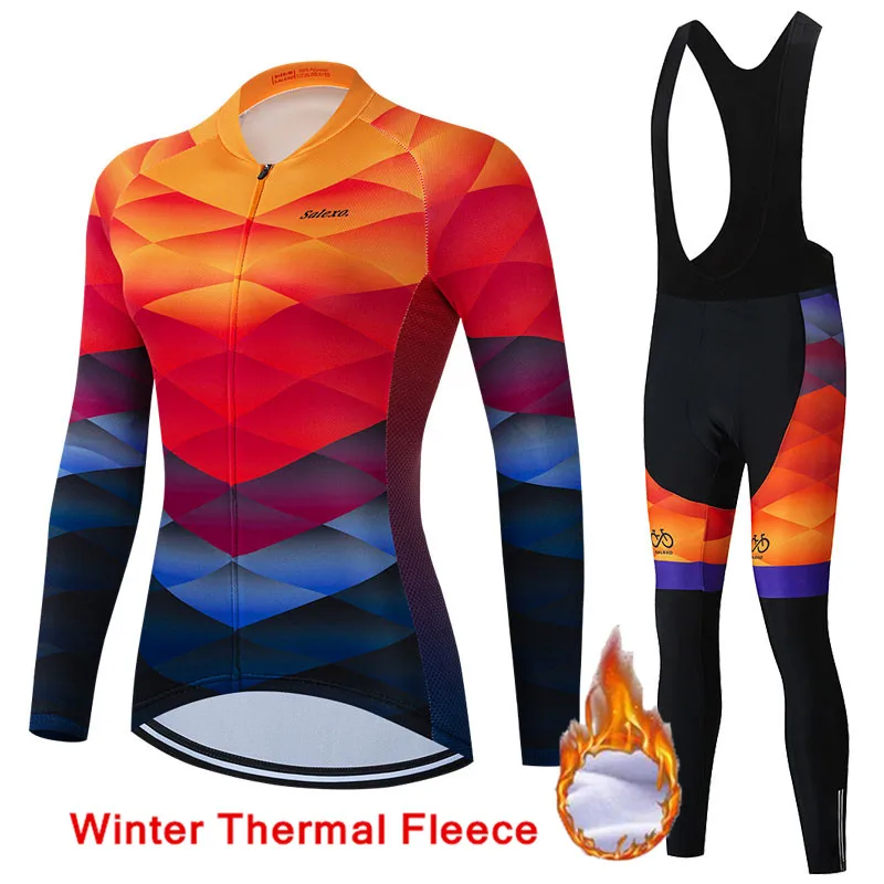2022 Winter Fleece Women Fashion Cycling Jersey Set Mountian Bicycle Clothes Wear Ropa Ciclismo Racing Bike Cycling Clothing 
2022 Winter Fleece Women Fashion Cycling Jersey Set Mountian Bicycle Clothes Wear Ropa Ciclismo Racing Bike Cycling Clothing
