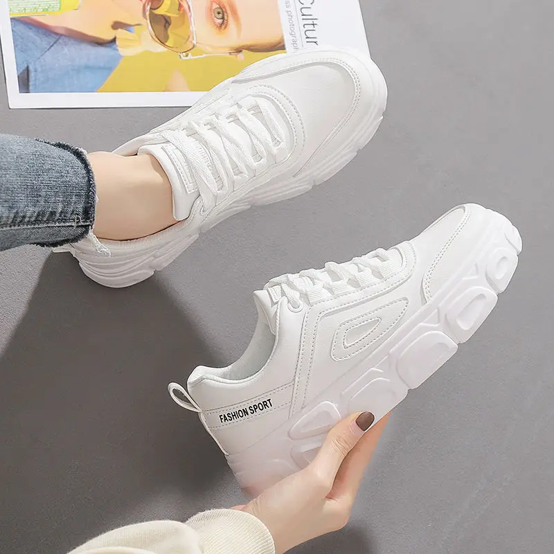 Timalina Women 2020 Spring New Wild Thick Bottom Sneakers Spring/Autumn Shoes White, White And Green Korean Version PU
Timalina Women 2020 Spring New Wild Thick Bottom Sneakers Spring/Autumn Shoes White, White And Green Korean Version PU