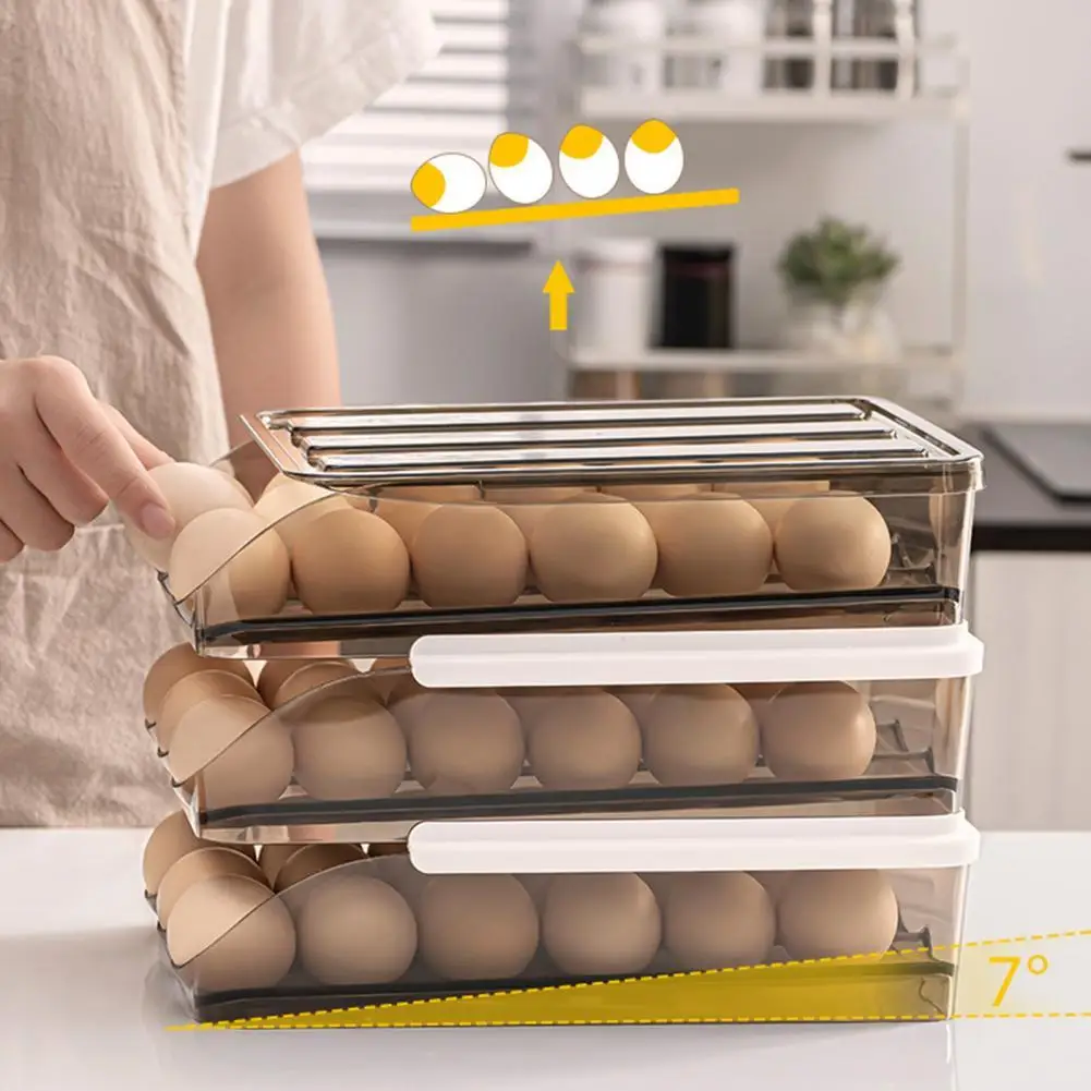 Automatic Rolling Egg Storage Box Space Saving PET Fresh Preservation Egg Tray for Cooking Fridge Shockproof Organizer Storage
Automatic Rolling Egg Storage Box Space Saving PET Fresh Preservation Egg Tray for Cooking Fridge Shockproof Organizer Storage
