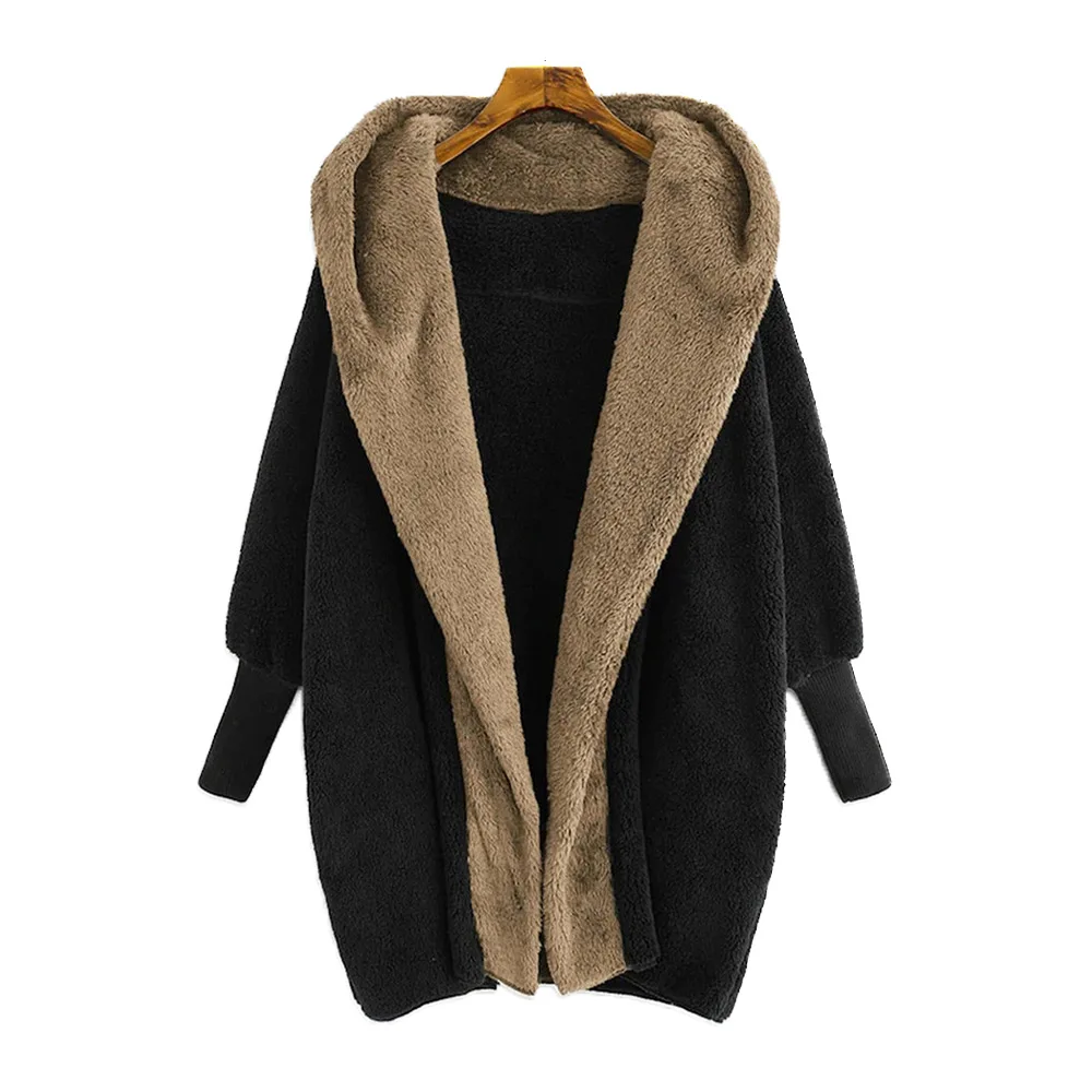 Women Fur Patchwork Cardigan Open Hooded Jackets Solid Color Casual Hoodied Female Long Sleeve Streetwear Loose Ladies Coat
Women Fur Patchwork Cardigan Open Hooded Jackets Solid Color Casual Hoodied Female Long Sleeve Streetwear Loose Ladies Coat