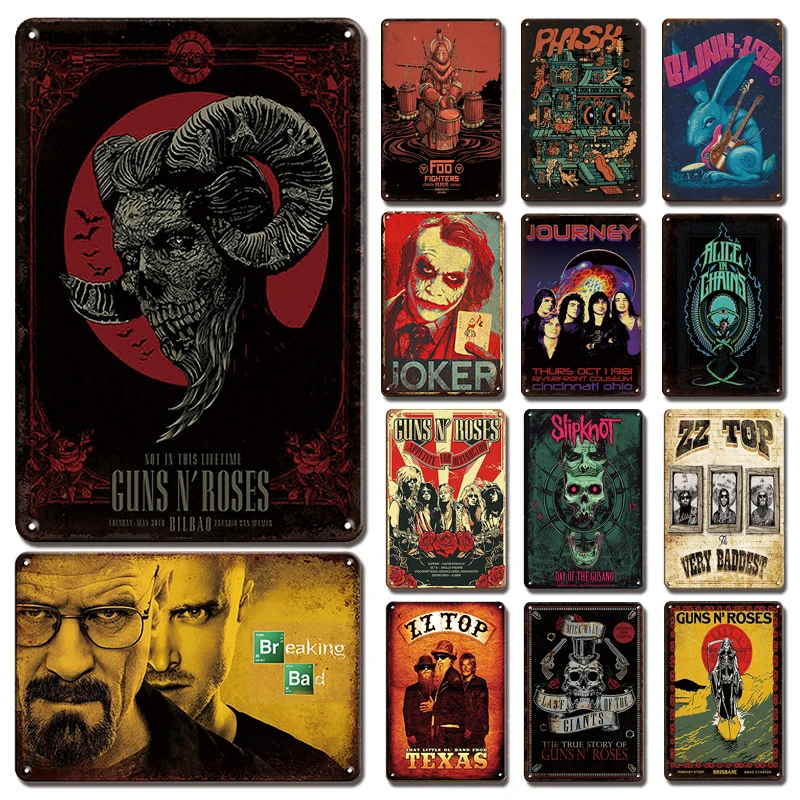 Old-fashioned Rock Band Art Poster Metal Plate Tin Sign Vintage Home Wall Decorative Plaques Retro Rock Signs For Bar Room Decor
Old-fashioned Rock Band Art Poster Metal Plate Tin Sign Vintage Home Wall Decorative Plaques Retro Rock Signs For Bar Room Decor