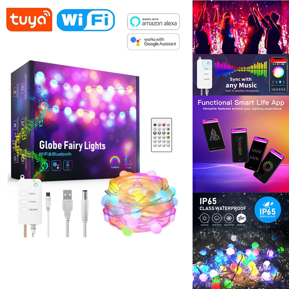 Tuya LED Smart Lantern RGB Color Christmas Party Ball String Lights WiFi Voice Remote Control Can Be Used With Alexa Google Home
Tuya LED Smart Lantern RGB Color Christmas Party Ball String Lights WiFi Voice Remote Control Can Be Used With Alexa Google Home