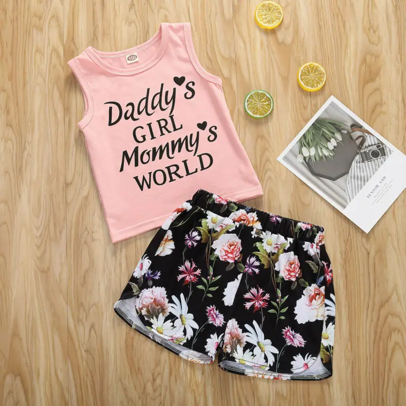 Kids Baby Girls Clothes Letter T-shirt Tops Floral Pants Shorts Outfits Set A
Kids Baby Girls Clothes Letter T-shirt Tops Floral Pants Shorts Outfits Set A