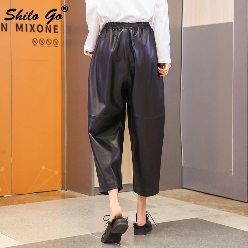 Casual Elastic Waist Plus Size Solid Harem Pants Women Winter Concise Black Lady Genuine Leather Pants Sheepskin Trousers Female
Casual Elastic Waist Plus Size Solid Harem Pants Women Winter Concise Black Lady Genuine Leather Pants Sheepskin Trousers Female