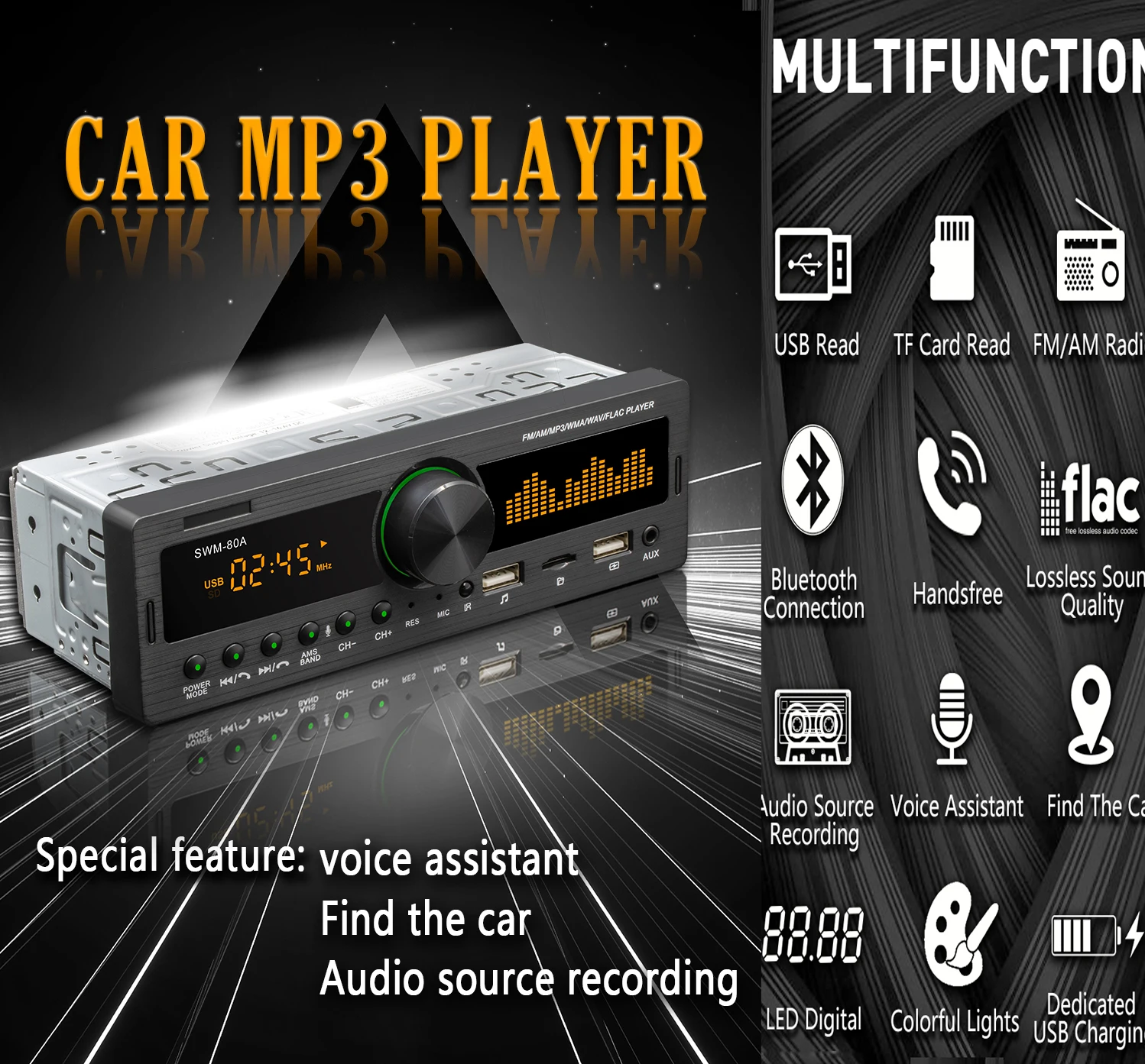 kebidumei Bluetooth Locator 1 Din Car Radio Player Auto Fm Stereo Mp3 Music Player Aux Input Audio Hands-Free Call Usb TF 3.5Mm
kebidumei Bluetooth Locator 1 Din Car Radio Player Auto Fm Stereo Mp3 Music Player Aux Input Audio Hands-Free Call Usb TF 3.5Mm