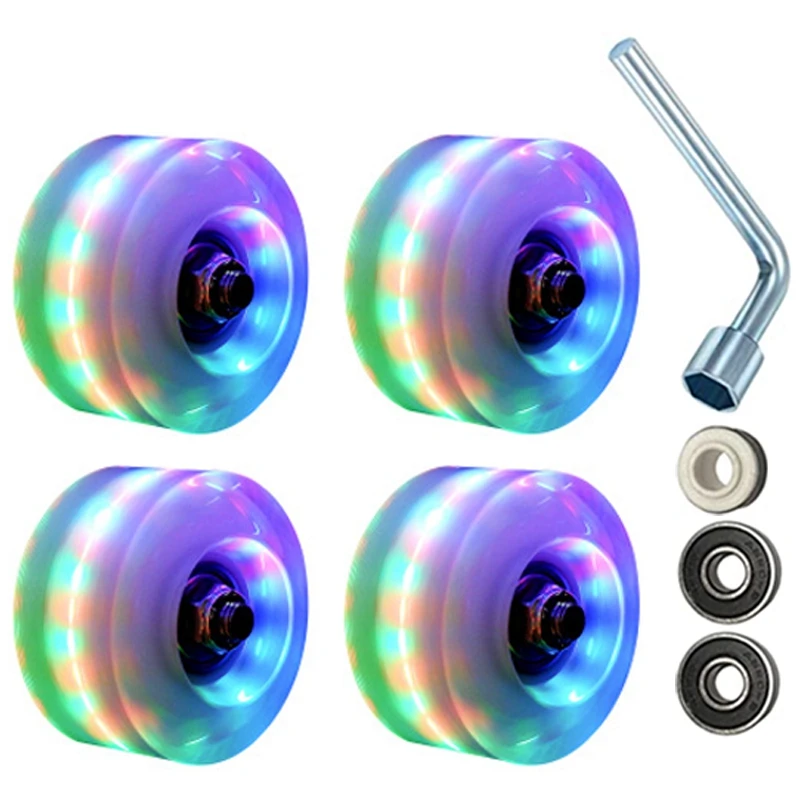 4Pcs Roller Skate Wheels Luminous Light Up, with Bearings Outdoor Roller Skate Wheels Flash,for Double Row Skating
4Pcs Roller Skate Wheels Luminous Light Up, with Bearings Outdoor Roller Skate Wheels Flash,for Double Row Skating