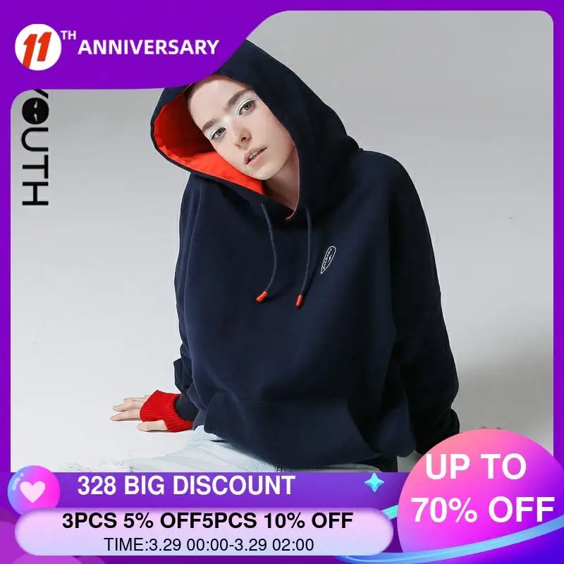 Toyouth Women Hoodies with Hat Embroidery Contrast Color Top White Drawstring Sweatershirt
Toyouth Women Hoodies with Hat Embroidery Contrast Color Top White Drawstring Sweatershirt