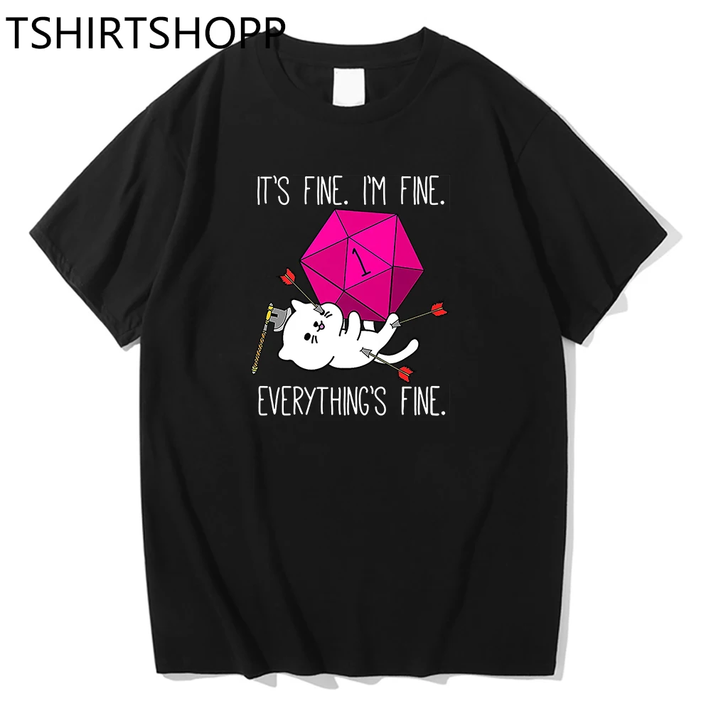 It's Fine I'm Fine Everything Is Fine Cat Dice Tshirt Casual Cotton Women Summer T-shirt Harajuku Kawaii Cartoon Tees Y2k Tops
It's Fine I'm Fine Everything Is Fine Cat Dice Tshirt Casual Cotton Women Summer T-shirt Harajuku Kawaii Cartoon Tees Y2k Tops
