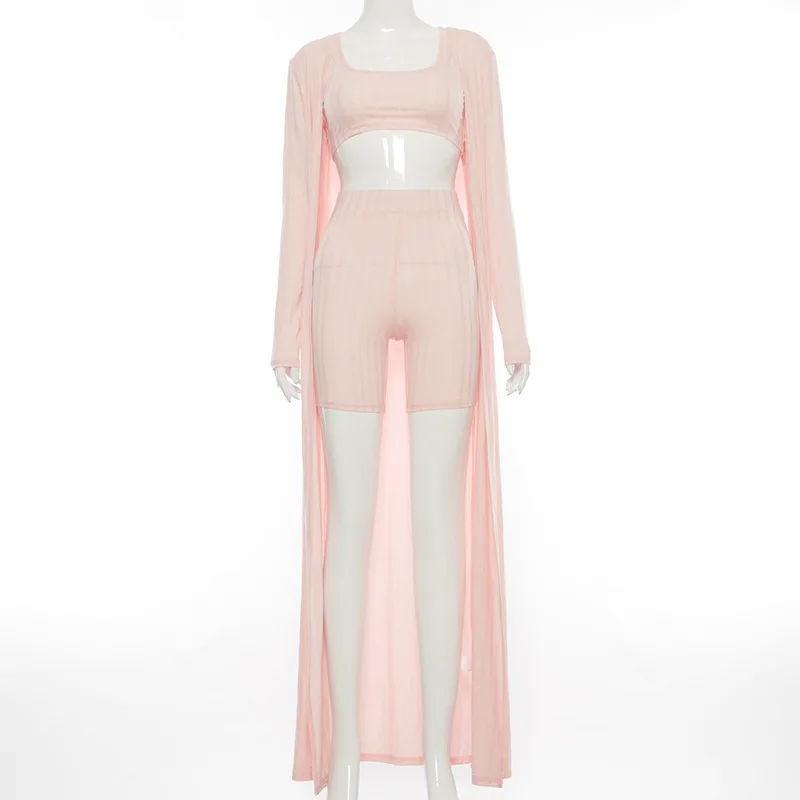 ANJAMANOR Sexy Cozy Knitted Three Piece Set Cardigan Crop Top Shorts Clothing Sets for Women Loungewear Short Suits D85-FC48
ANJAMANOR Sexy Cozy Knitted Three Piece Set Cardigan Crop Top Shorts Clothing Sets for Women Loungewear Short Suits D85-FC48