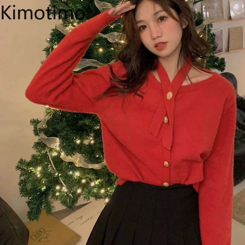 Kimotimo Christmas Knit Cardigan Women 2021 Autumn Winter Halter Design Harajuku Sweater New Year Festival Long Sleeve Crop Top
Kimotimo Christmas Knit Cardigan Women 2021 Autumn Winter Halter Design Harajuku Sweater New Year Festival Long Sleeve Crop Top