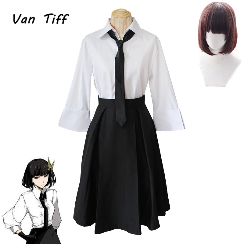 Anime Bungo Stray Dogs Cosplay Akiko Yosano Costumes School Uniform Suit Wig Shirt skirt tie gloves socks Set Halloween Carnival
Anime Bungo Stray Dogs Cosplay Akiko Yosano Costumes School Uniform Suit Wig Shirt skirt tie gloves socks Set Halloween Carnival