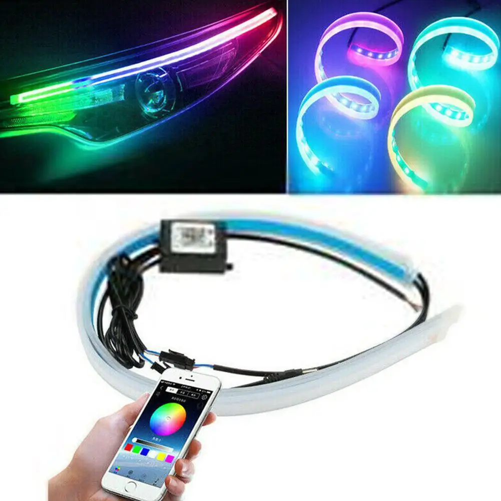 1 пара автомобильных последовательных потоков RGB дневных ходовых огней DRL APP, многоцветные светодиодный ные полосы, указатели поворота s для ...
1 пара автомобильных последовательных потоков RGB дневных ходовых огней DRL APP, многоцветные светодиодный ные полосы, указатели поворота s для ...