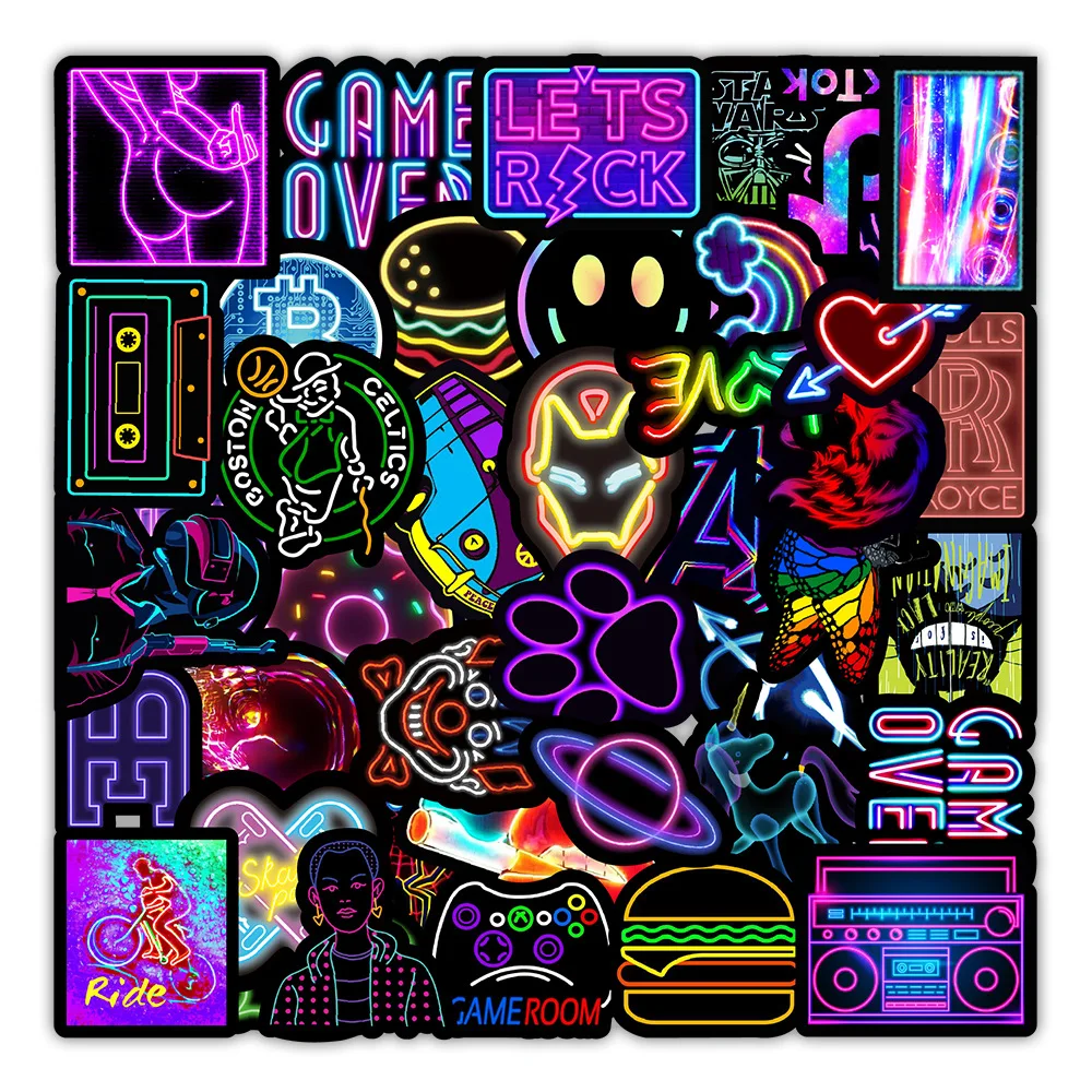 100pcs New Neon Light Stickers Graffiti Guitar DIY Scrapbook Skateboard Motor Phone Luggage Laptop Waterproof Stickers Kids Toys
100pcs New Neon Light Stickers Graffiti Guitar DIY Scrapbook Skateboard Motor Phone Luggage Laptop Waterproof Stickers Kids Toys