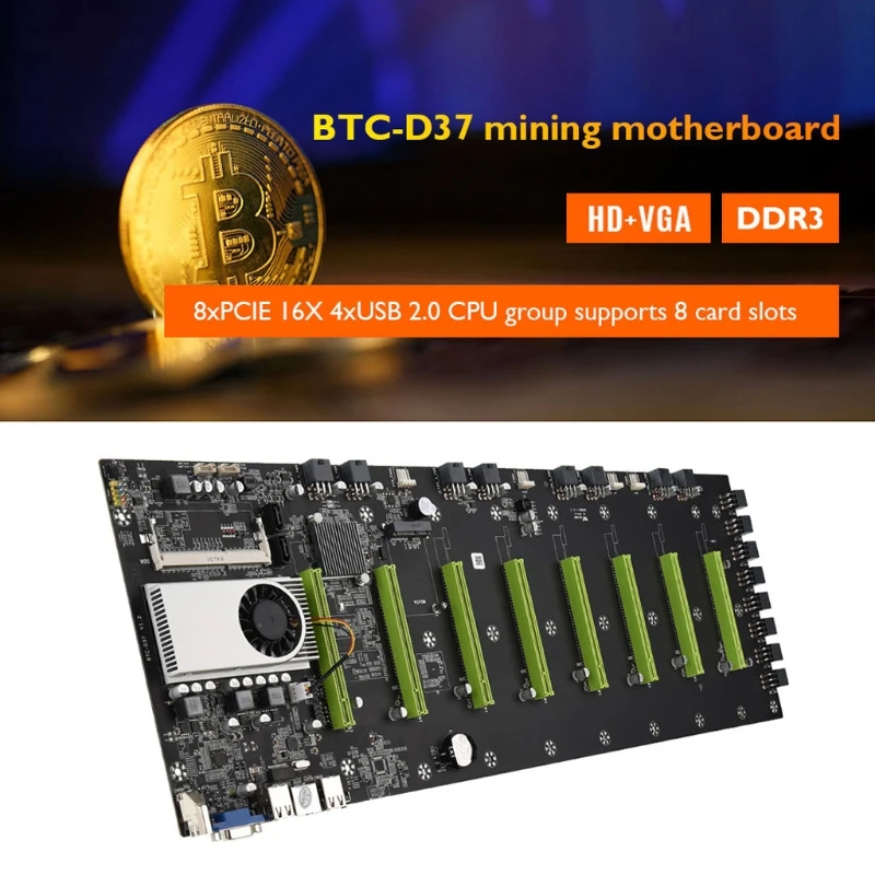 67JA BTC-D37 Miner Motherboard CPU Set Expandable Port 8 Card Slot for DDR3 8 x PCIE16X 1 x SATA3.0 +1 x SATA2.0 +1 xmSATA2.0
67JA BTC-D37 Miner Motherboard CPU Set Expandable Port 8 Card Slot for DDR3 8 x PCIE16X 1 x SATA3.0 +1 x SATA2.0 +1 xmSATA2.0
