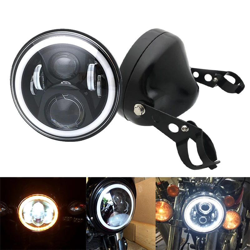 

1 set 7 Inch 60W DOT SAE E9 Motorcycle 883 Headlamp with 7'' LED Headlight Motorcycle Mounting Headlight Shell