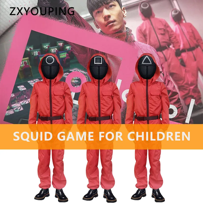 New Squid Game Villain Red Jumpsuit Cosplay Costume Halloween Party Round Three Mask Suit for Men Women Kids
New Squid Game Villain Red Jumpsuit Cosplay Costume Halloween Party Round Three Mask Suit for Men Women Kids