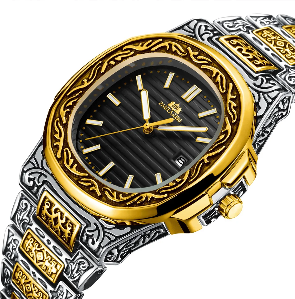 Men Carved Antique Vintage Luminous Rose Gold Yellow Gold Silver 2 Tones Fashion Blue Grey Coffe Fashion Quartz luxury watch
Men Carved Antique Vintage Luminous Rose Gold Yellow Gold Silver 2 Tones Fashion Blue Grey Coffe Fashion Quartz luxury watch