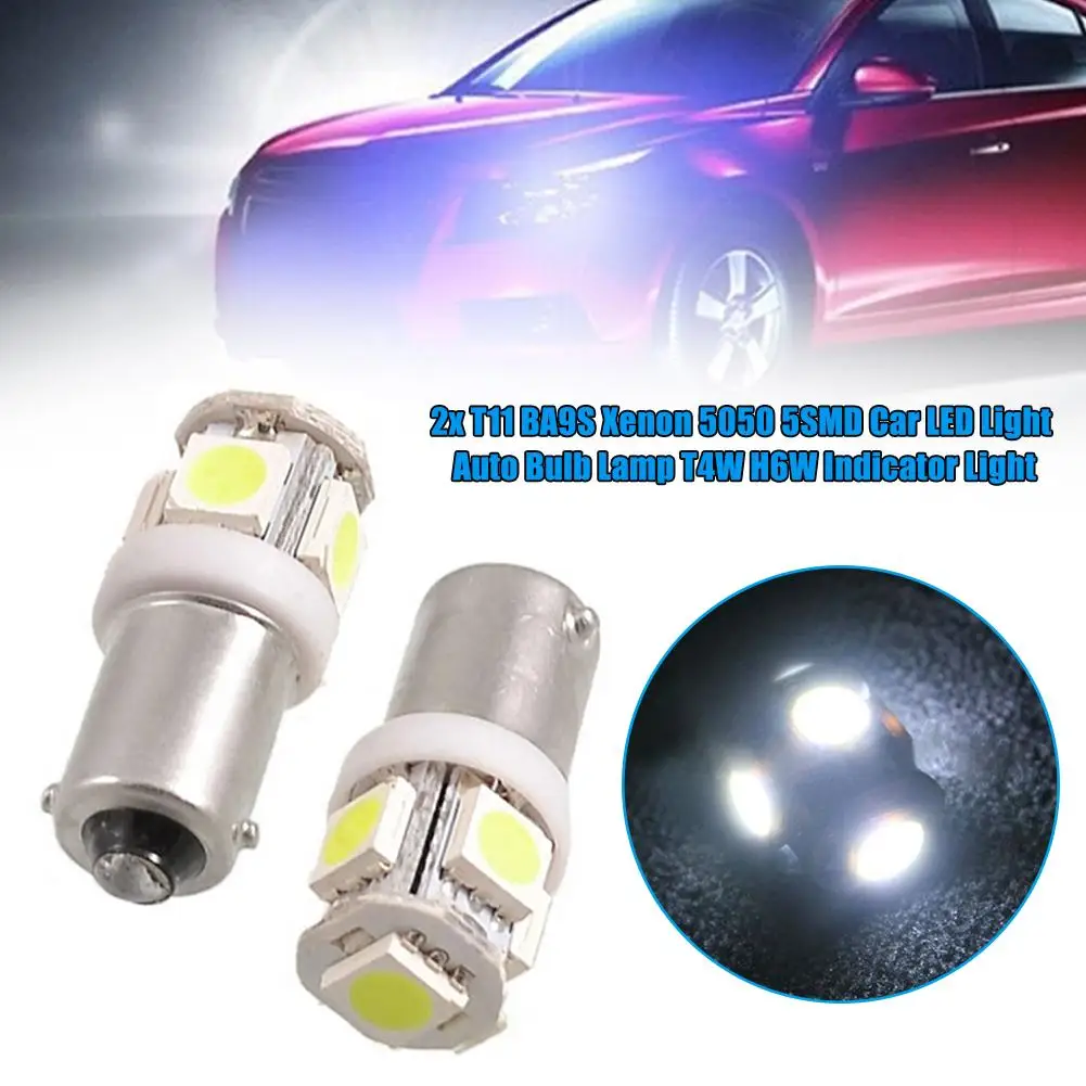 2x T11 BA9S ксенон 5050 5SMD Автомобильный светодиодный светильник авто лампа T4W H6W