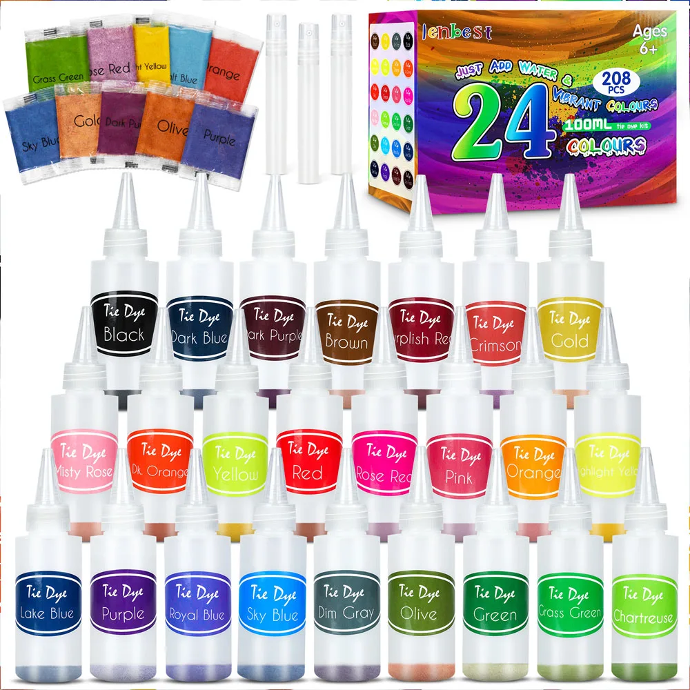 24 Colors Tie Dye Kit Garment Graffiti Fabric Textile Paint Colorful Clothing Tie Dye Kit Set Children Adult DIY Set Pigment
24 Colors Tie Dye Kit Garment Graffiti Fabric Textile Paint Colorful Clothing Tie Dye Kit Set Children Adult DIY Set Pigment