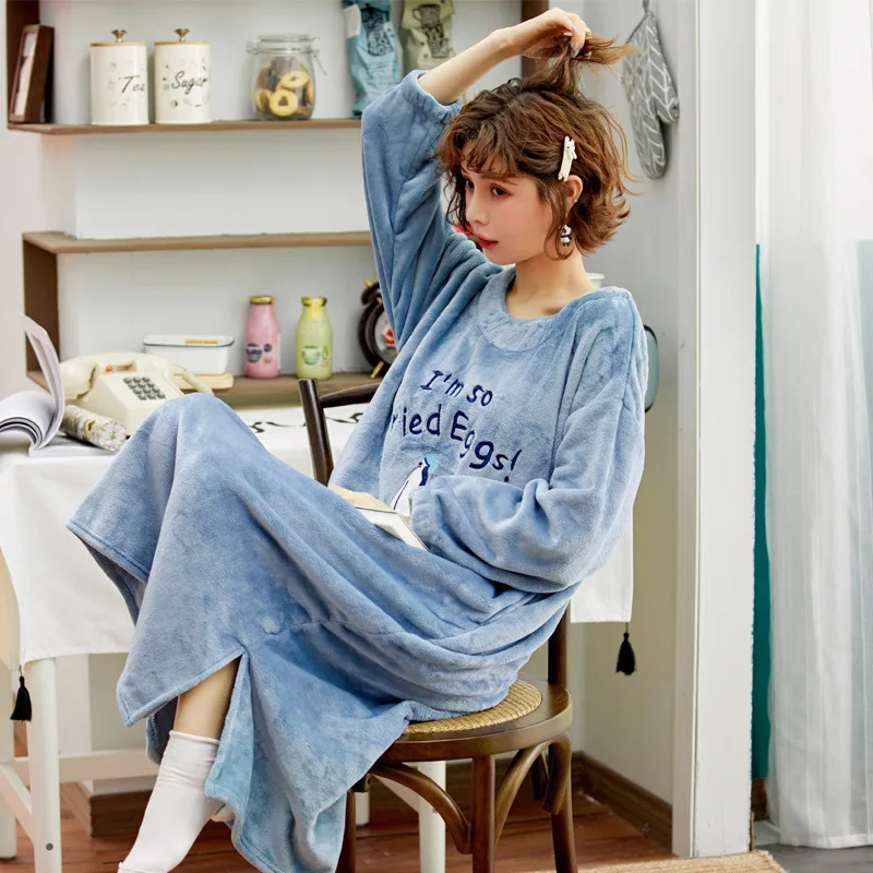 SLPBELY Flannel Pajamas Outfit Women's Clothing Loose Nightgown Round Neck Coral Fleece Long Knead Soft Comfortable Nightdress
SLPBELY Flannel Pajamas Outfit Women's Clothing Loose Nightgown Round Neck Coral Fleece Long Knead Soft Comfortable Nightdress