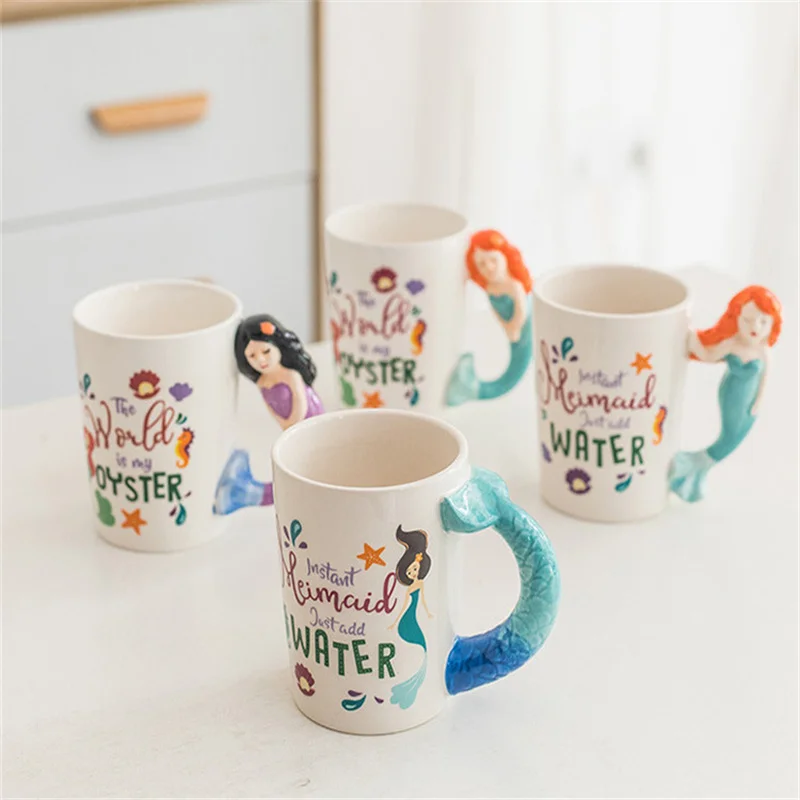 Creative Mermaid Mug Fish Tail Coffee Milk Ceramic Cup Personality Simple Fashion Cartoon Office Family Breakfast Water Cup
Creative Mermaid Mug Fish Tail Coffee Milk Ceramic Cup Personality Simple Fashion Cartoon Office Family Breakfast Water Cup