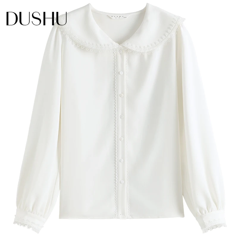 DUSHU Plus size vintage white chiffon blouse shirt Women long sleeve lace office lady top Female autumn winter casual shirt 2020
DUSHU Plus size vintage white chiffon blouse shirt Women long sleeve lace office lady top Female autumn winter casual shirt 2020